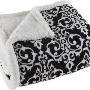 Lavish Home Reversible Fleece Blanket - 50-Inch x 60-Inch Machine-Washable Sherp